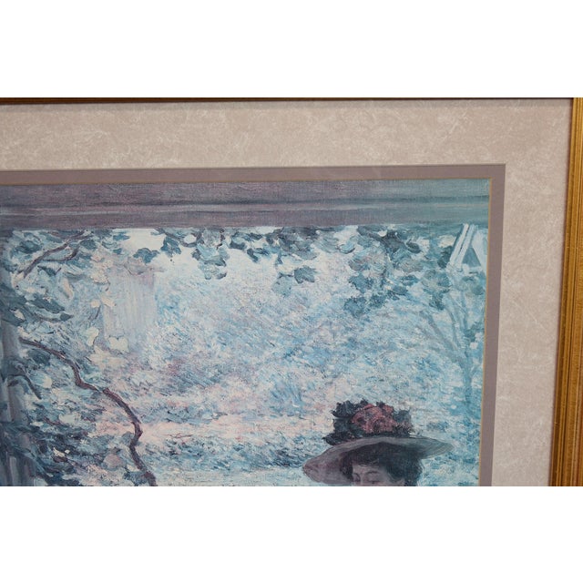 Impressionist "On the Porch" - Late 20th Century Impressionist Print of Original Oil Painting on Canvas Signed, Framed For Sale - Image 3 of 7
