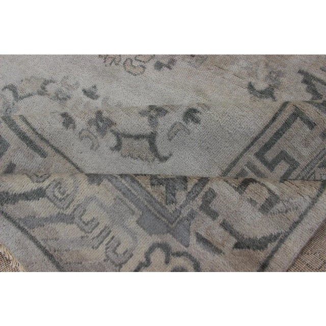 Large Modern Khotan Design in Gray, Silver, and Gray Blue With All Over Design For Sale - Image 11 of 13