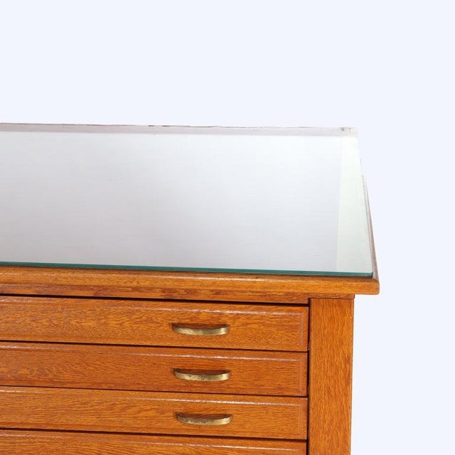 Wood 1910s Architectural Arts & Crafts Oak 5-Drawer Map Cabinet For Sale - Image 7 of 18