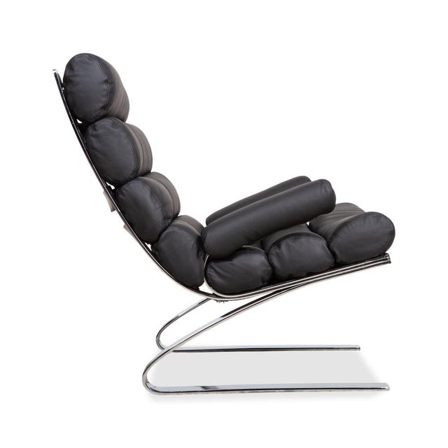 Set of Leather and Chrome Sinus Armchair and Ottoman from COR For Sale - Image 6 of 14