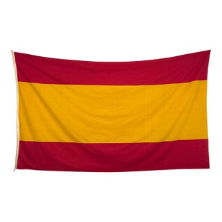 Large Vintage Sewn Cloth Flag of Spain For Sale