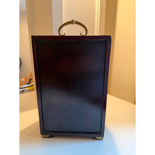 Mid 20th Century Chinese Rosewood and Carved Jade Jewelry Chest / Box For Sale - Image 12 of 15