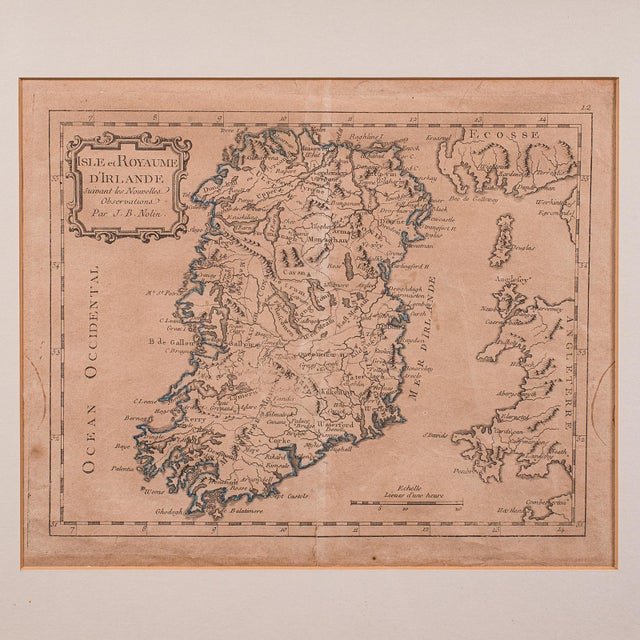 Antique Map of Ireland, French, Framed Cartography, Eire, Georgian, Circa 1780 For Sale - Image 4 of 12