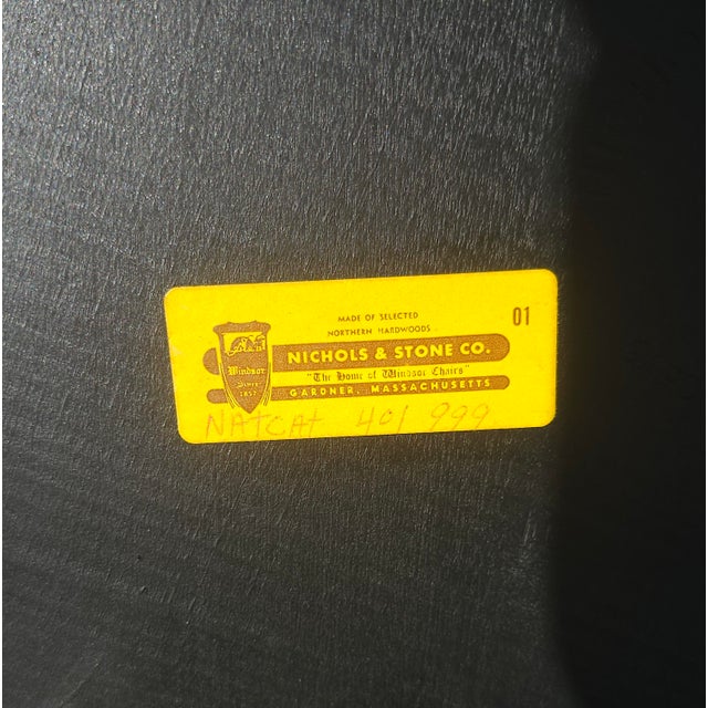 Ebony 20th Century Nichols & Stone National Cathedral Ebonized and Gilt Windsor Chair For Sale - Image 8 of 9