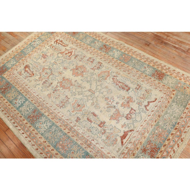 Turkish Ivory Antique Turkish Ghiordes Rug For Sale - Image 3 of 10