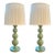 Contemporary Pair of Handcrafted Turned Wood Lamps For Sale