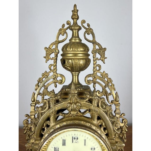 Vintage French Style Architectural Brass Garniture Set, Set of 3 For Sale - Image 4 of 17