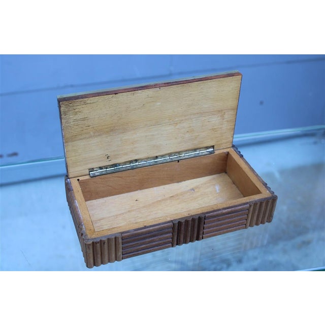 Wooden and Brass Tobacco Box, 1970s For Sale - Image 3 of 8