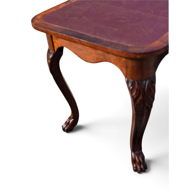 19th Century American Walnut Center/Desk/Parlor Table/New Reddish Brown Leather. For Sale - Image 13 of 18