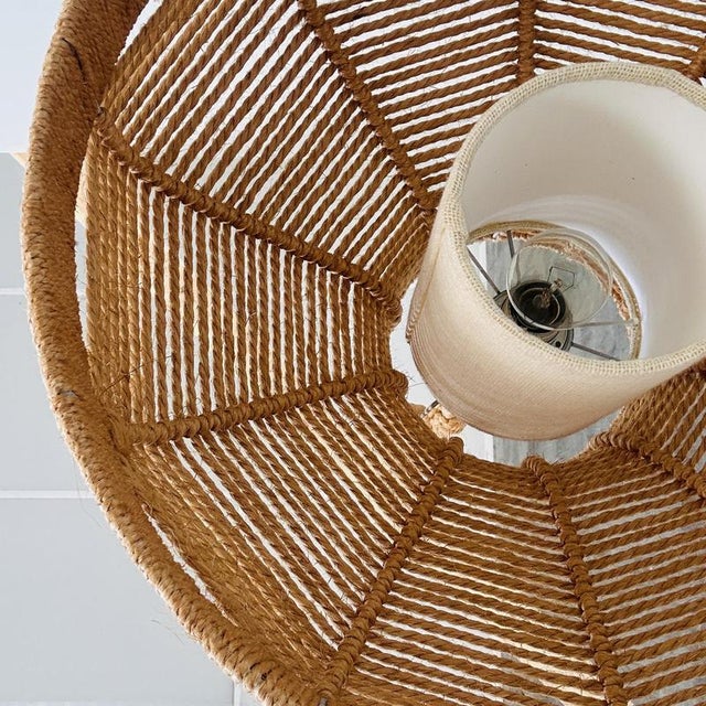 Diameter: 54 cm shade height: 33 cm total ceiling drop: 97 cm a beautifully crafted oversized pendant light made from...