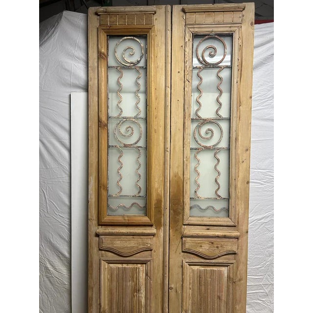 Rustic European Late 19th Century Double French Metal Doors - A Pair For Sale - Image 3 of 7
