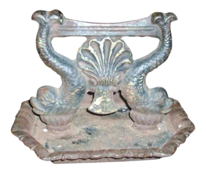 19th Century American Classical Cast Iron Dolphin & Shell Form Boot Scraper