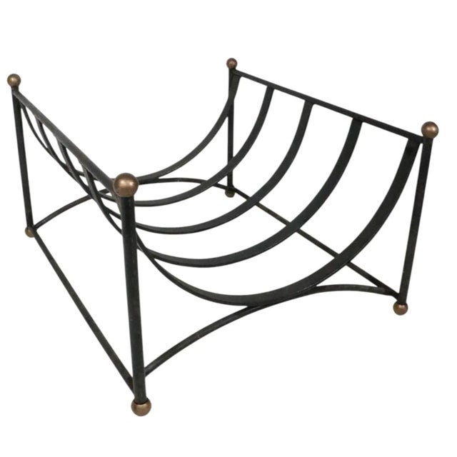 Mid 20th Century Wrought Iron Firewood Log Holder For Sale - Image 9 of 13