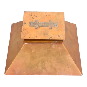 Heintz Arts & Crafts Sterling Silver on Bronze Inkwell