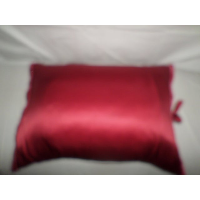 Vintage Chinese 100% Silk Red Paisley Design Feather Throw Pillow For Sale In Columbia, SC - Image 6 of 8