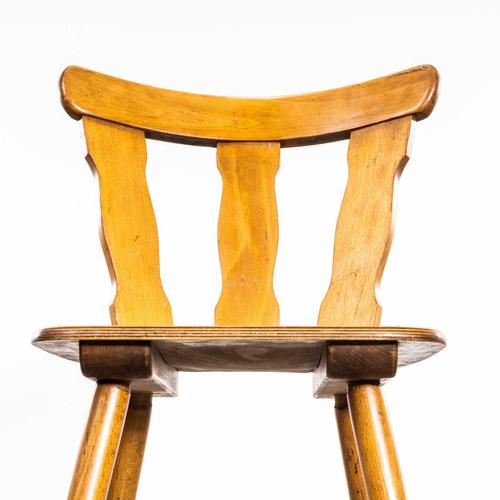 Classic Regional Alsace Blonde Dining Chair, 1950s, Set of 6 For Sale - Image 3 of 8