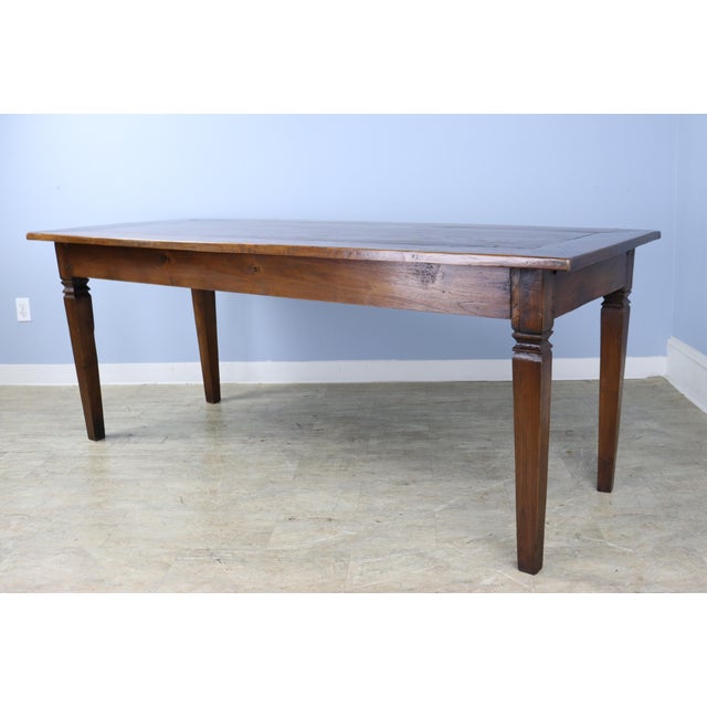 Antique Cherry Farm Table with Carved Legs & Mitred Corners Chairish