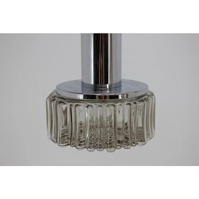 Chrome and Glass Pendant Lamp, 1980s, Germany For Sale - Image 4 of 8