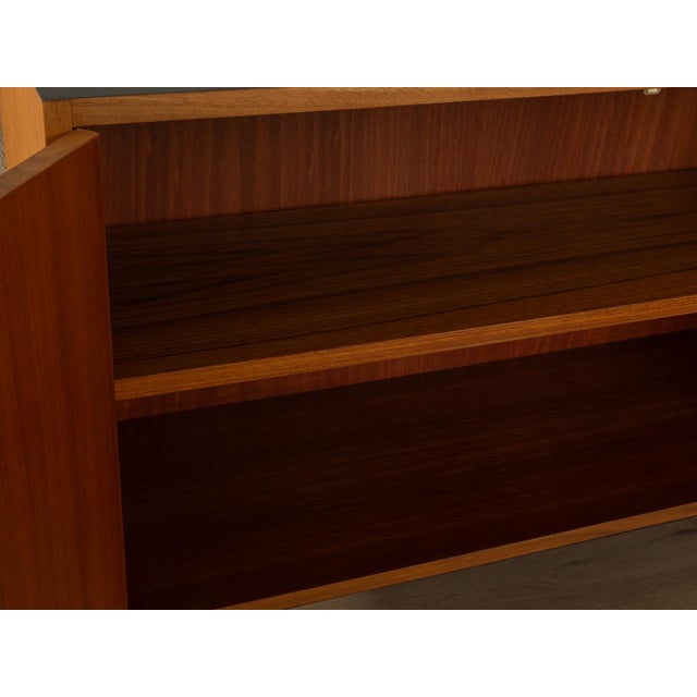 Glass Walnut Sideboard Showcase, 1960s For Sale - Image 7 of 9