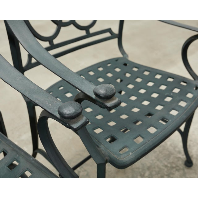 Set of Four Brown Jordan-Style Neoclassical Garden Armchairs For Sale - Image 17 of 18
