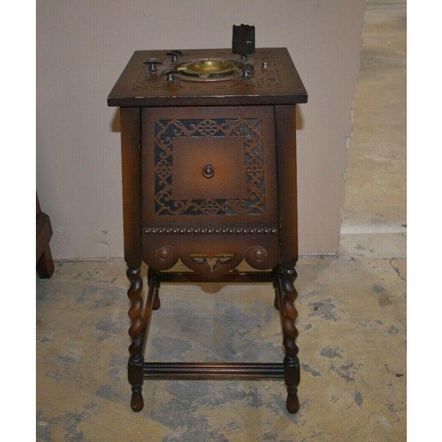 Antique Cigar Humidor Smoke Stand, Tobacciana Side Table Chairish