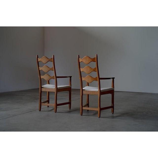 Highback Dining Chairs by Henning Kjaernulf, Denmark, 1960s, Set of 2 For Sale - Image 6 of 8