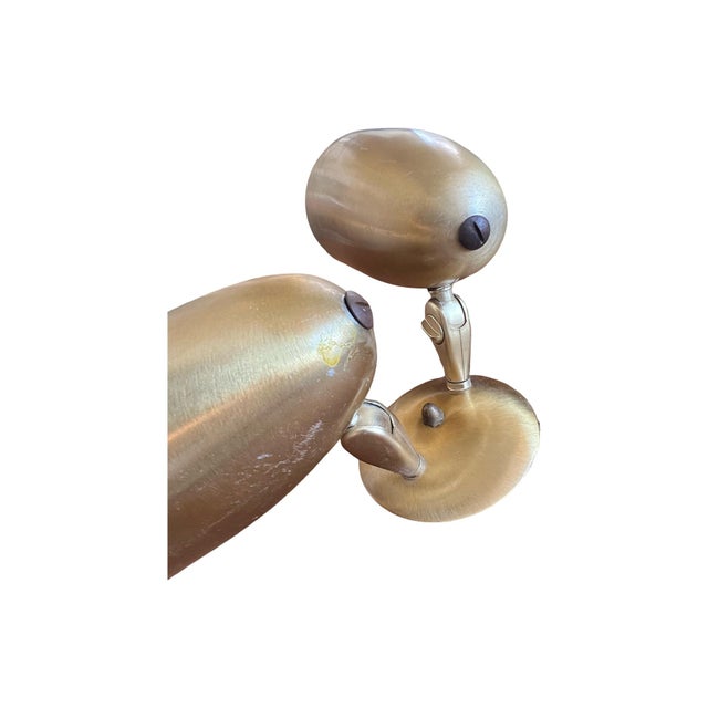 Mid-Century Modern Vintage Mid Century Modern 1950s Ejs Lighting Wall Sconce Spun Brass Cone Lamps 1960s For Sale - Image 3 of 12