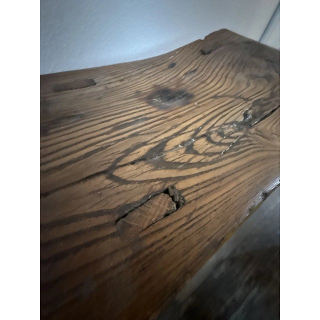 Antique Chinese Elm Stool/ Primitive Farmhouse Stool For Sale - Image 9 of 9