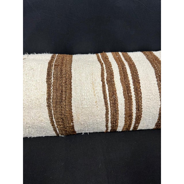 Contemporary Turkish Hemp Pillow Cushion Natural Beige Brown Cushion Cover 14x40 For Sale - Image 3 of 4