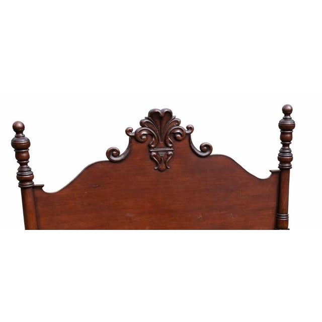 French 1990s Ralph Lauren French Empire Carved Mahogany King Size Bed Frame For Sale - Image 3 of 9