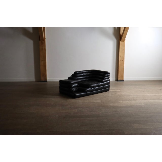 DS-1025 Terrazza Sofa in Black Leather by Ubald Klug for de Sede, 1970s For Sale - Image 16 of 16