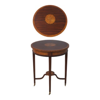 Maitland Smith Georgian Style Mahogany Inlaid Table For Sale