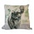 16" Square Pillow Decorated With a Cuddly Black Cat Portrait - Made in the U K For Sale