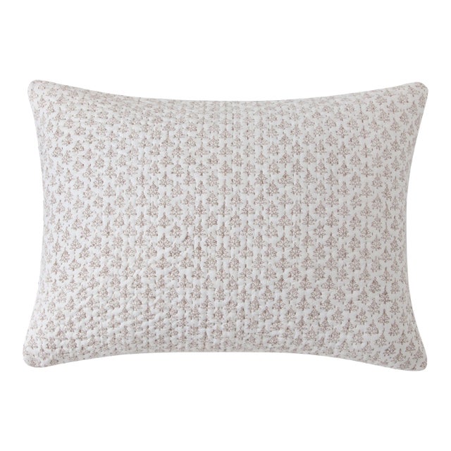 Erin Gates x Kassatex Iris Block King Sham, Taupe For Sale