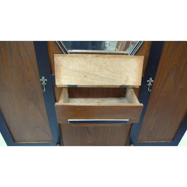 Art Nouveau Coat Halltree in Elmwood with Black and Gold, 1910s For Sale - Image 4 of 10