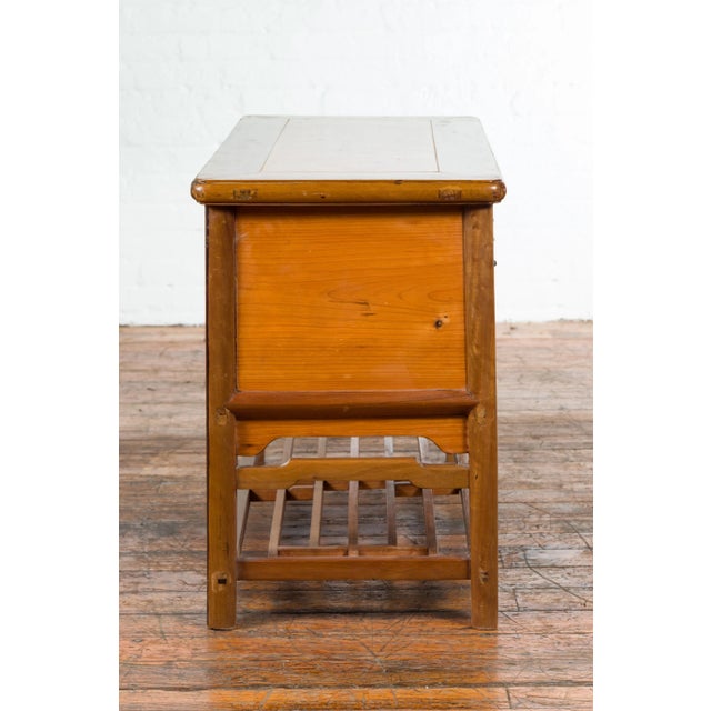 Early 20th Century Chinese Early 20th Century Sideboard with Three Drawers and Natural Finish For Sale - Image 5 of 13