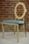 Turquoise Velvet and Gilt Metal Chair For Sale - Image 6 of 6