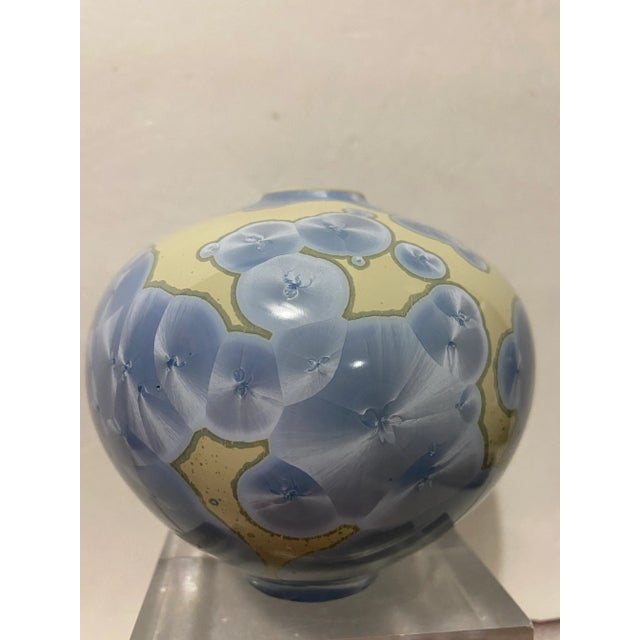 Glazed Ceramic Ball Vase For Sale - Image 9 of 9