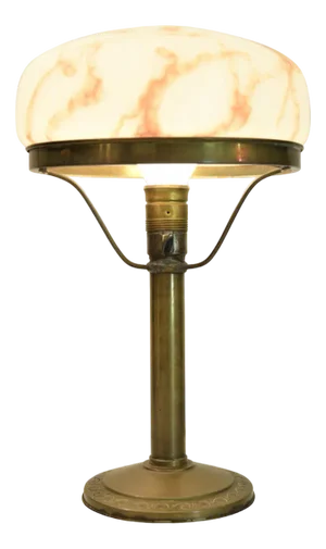 Art Nouveau Brass and Glass Table Lamp, Sweden, 1920s