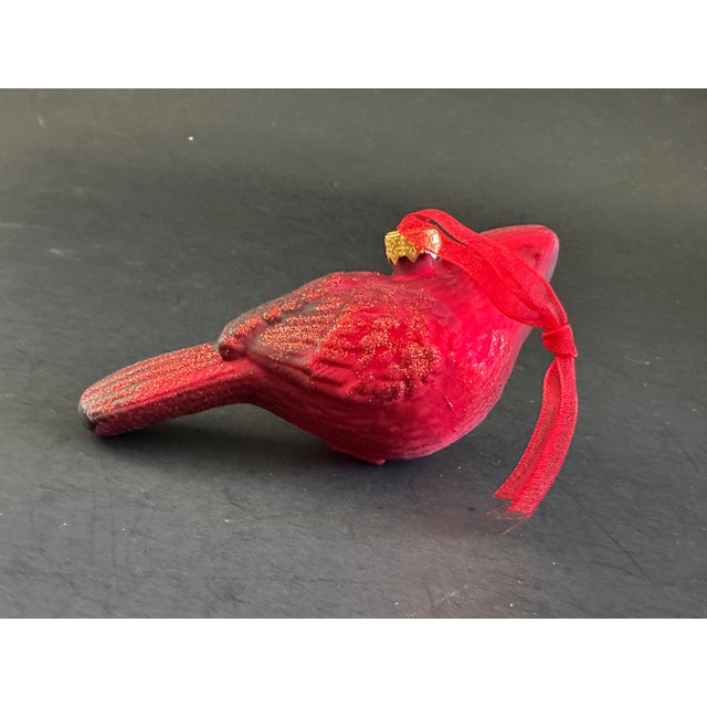 1990s Red Cardinal Bird Glass Christmas Ornament For Sale - Image 5 of 10