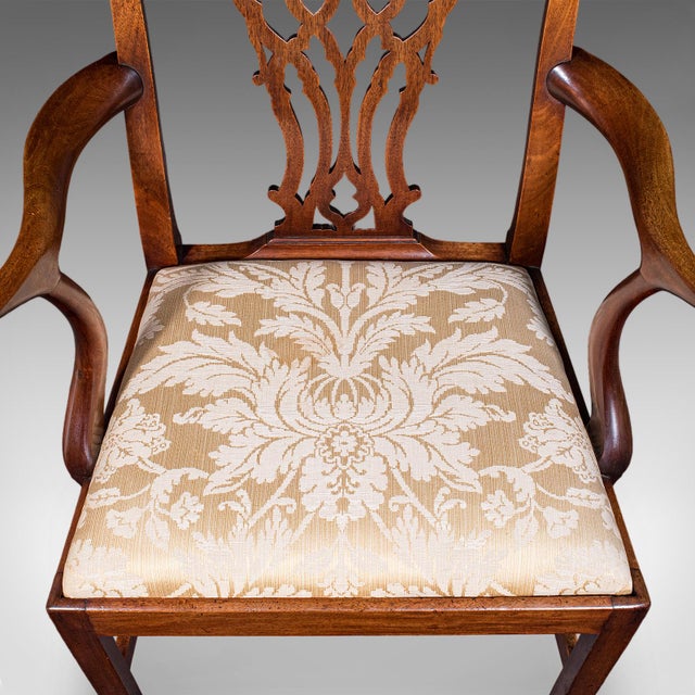 Wood Antique Gentleman's Elbow Chair, English, Morning Room Seat, Georgian, c.1800 For Sale - Image 7 of 12