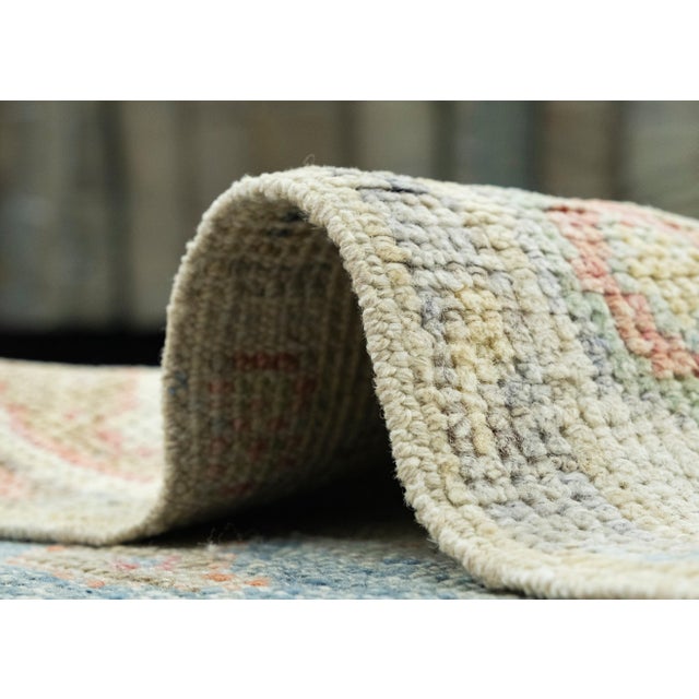 Blue Turkish Oushak Runner Rug 2'4" x 5'8" #17449 For Sale - Image 8 of 8