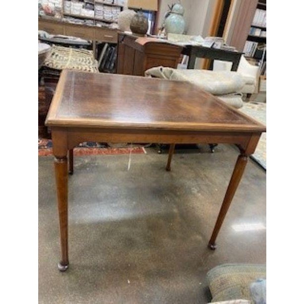 Vintage Bernard Simonds and Co. Leather Top Game Table Chairish