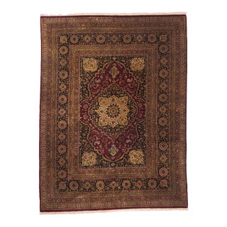 Vintage Indian Tabriz Rug, 08'10 X 11'09 For Sale