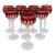 1990s Waterford Crystal Clarendon Ruby Red Hock Glass 8" Tall - Set of 8 For Sale