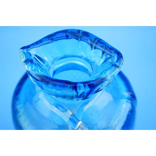 Vintage Bag-Shaped Vases in Sea Blue Murano Glass from Cenedese Glassworks, Italy, 1970s, Set of 2 For Sale - Image 17 of 18