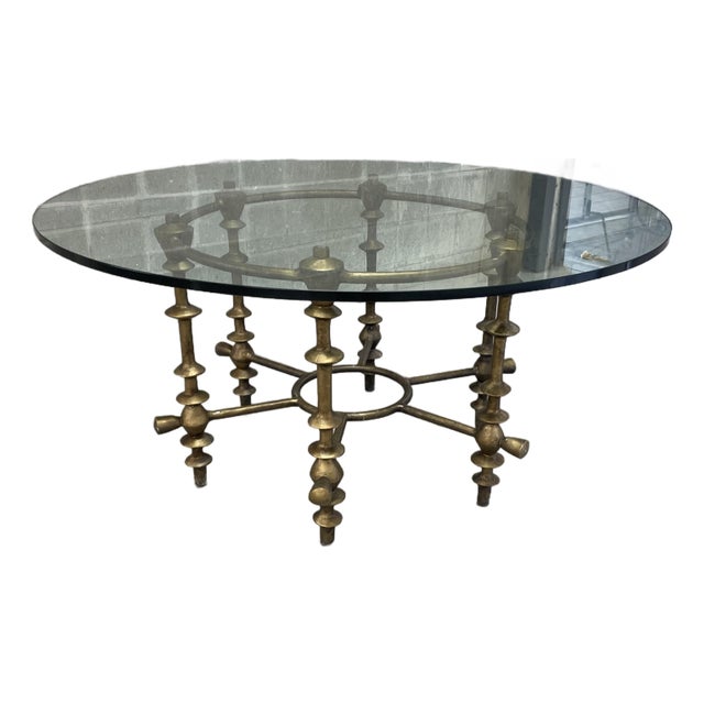 Mid Century Modern Giacometti Style Brutalist Dining Table For Sale