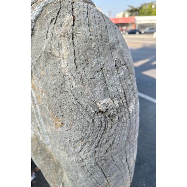 19th Century Stone Carved Zen Garden Monk Lohon Statues - Set of 2 For Sale - Image 12 of 12