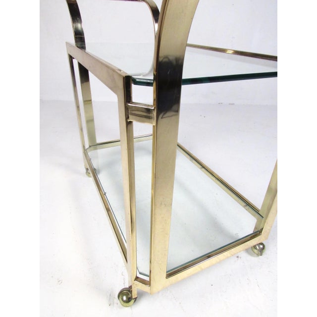 Late 20th Century Modern Brass Bar Cart For Sale In New York - Image 6 of 13