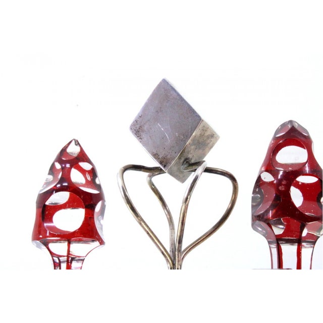 Cruet Set with Silver Structure, Set of 3 For Sale - Image 5 of 9